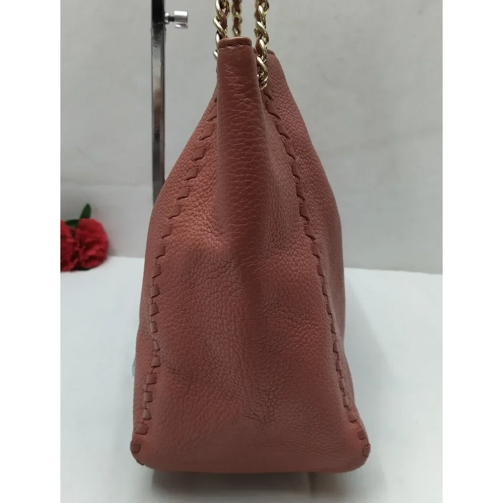 Tory Burch Pink Pebbled Leather Chain Strap Crossbody Shoulder Bag